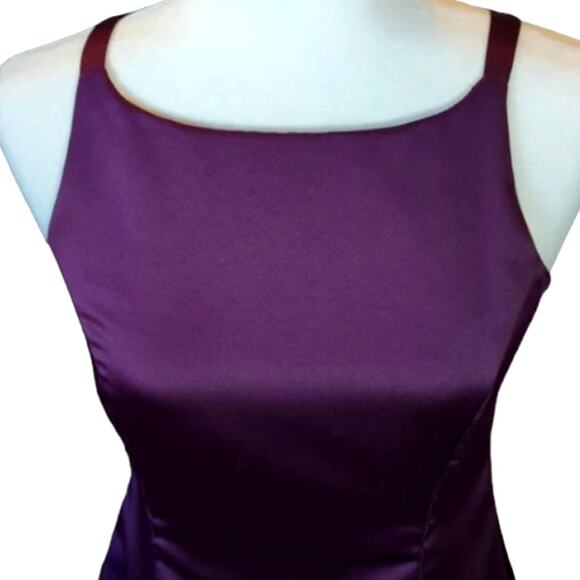 Betsy & Adam Purple Satin Prom Dress Gown | Size 4 - Picture 2 of 4